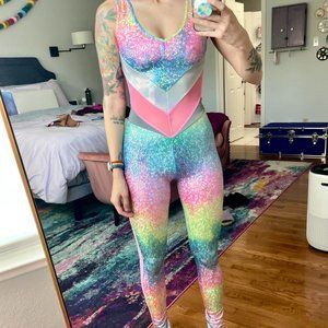 Burnt Soul Peekaboo Rainbow Jewel Catsuit - Brand New w/ Tags